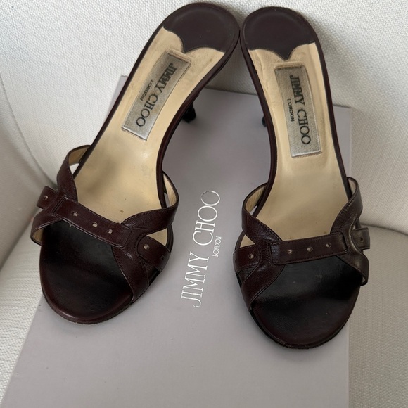 Jimmy Choo Shoes - Jimmy Choo Dark Brown Leather Heels